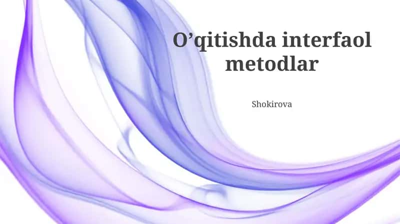 Oʼqitishda interfaol metodlar