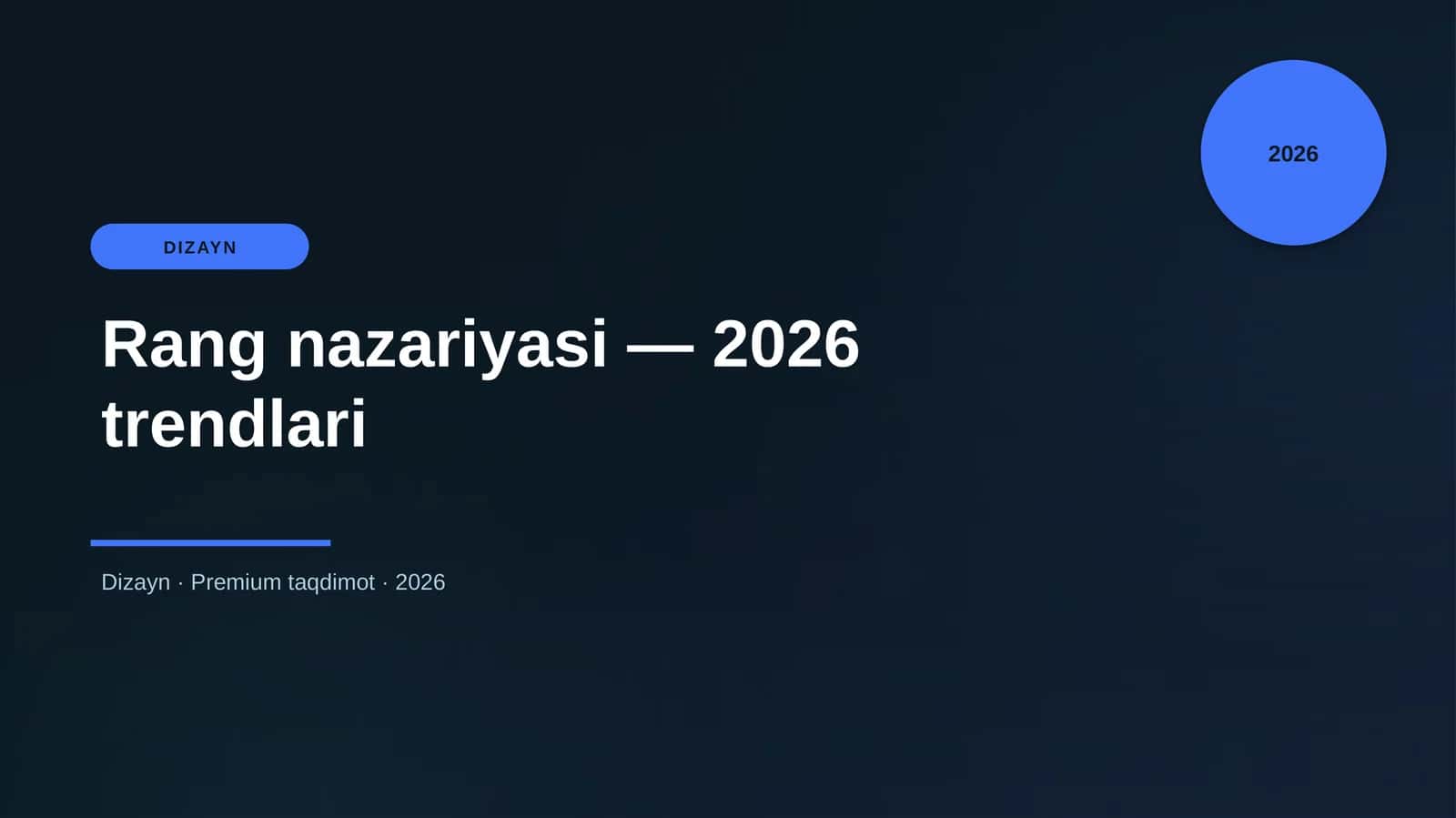 Rang nazariyasi — 2026 trendlari