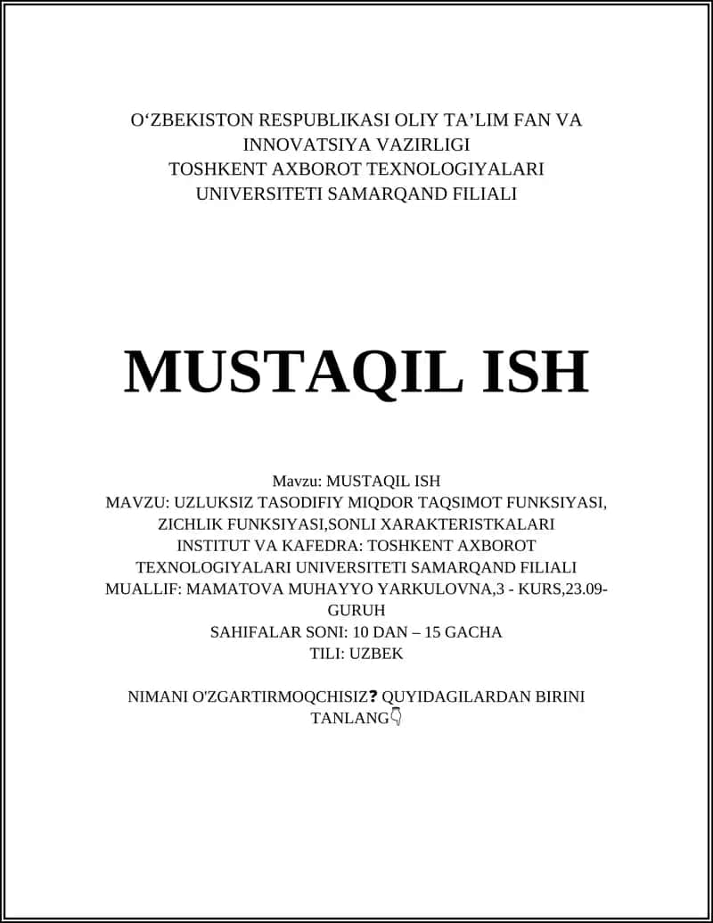 Uzluksiz tasodifiy miqdar