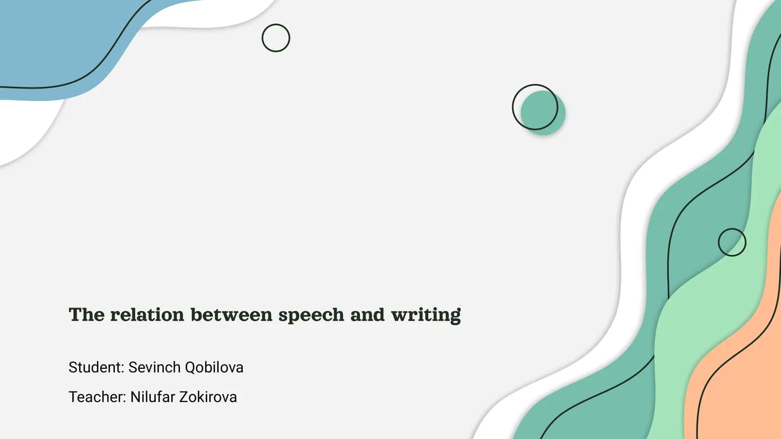 The relation between speech and writing
