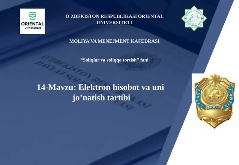 Elektron hisobot va uni jo’natisi tibbiyot