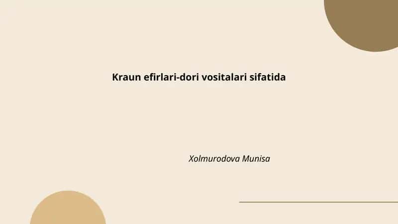 Kraun efirlari-dori vositalari