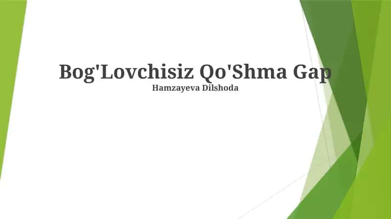 Bog'Lovchisiz Qo'Shma Gap