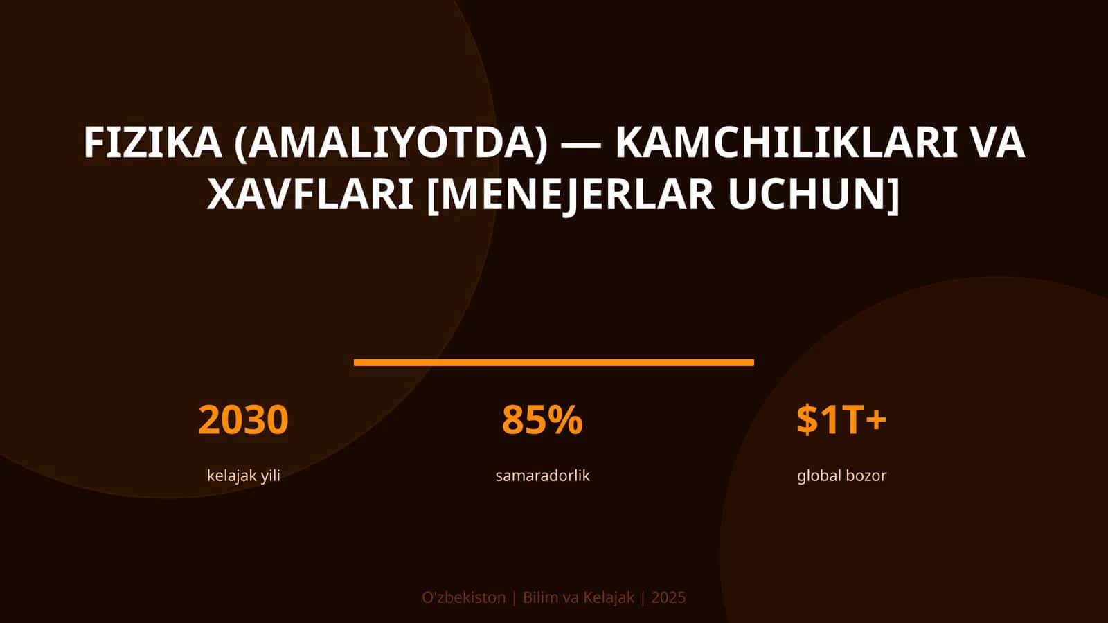 Fizika (amaliyotda) — kamchiliklari va xavflari [menejerlar uchun]