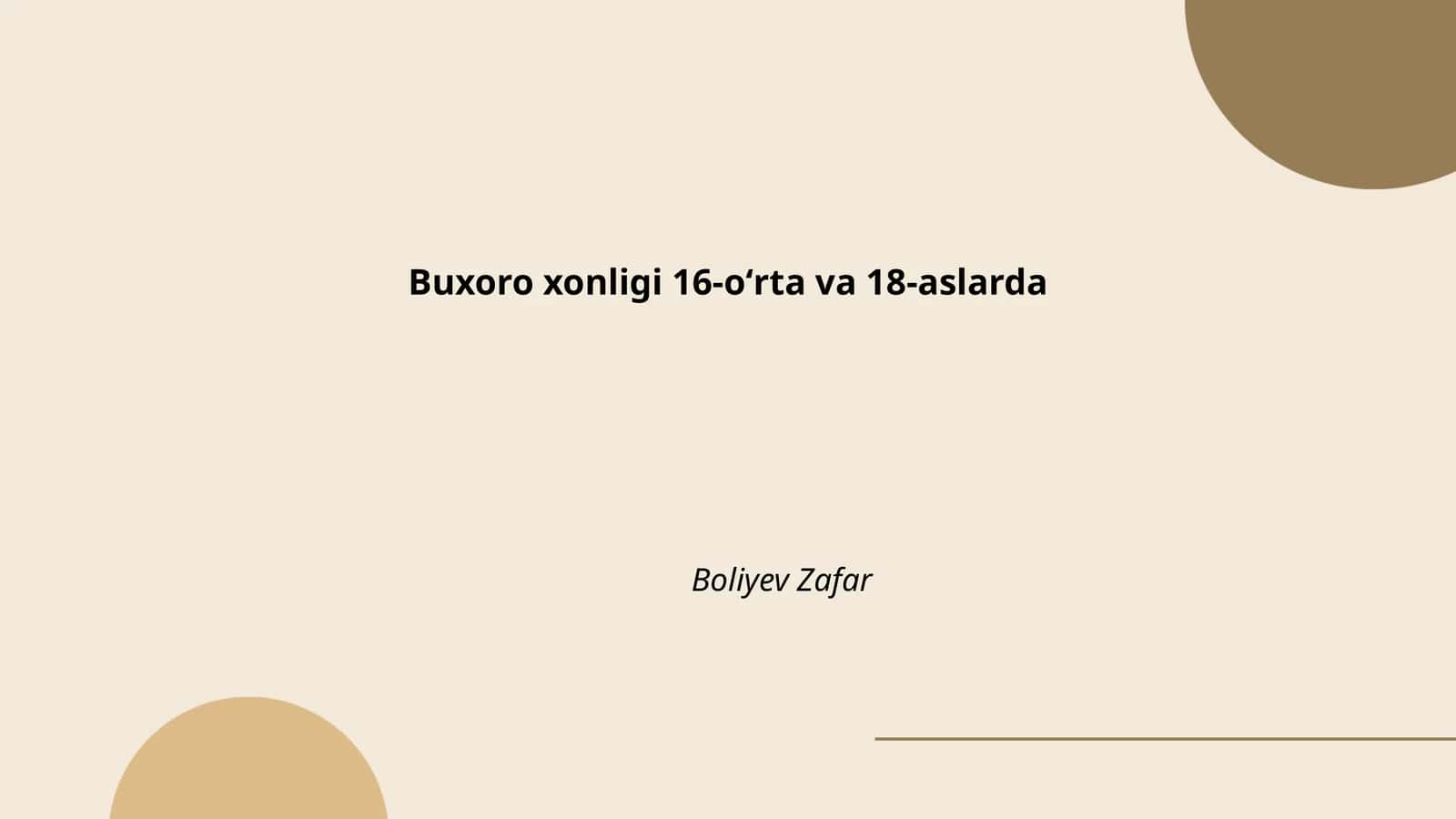 Buxoro xonligi 16-oʻrta va 18-aslarda