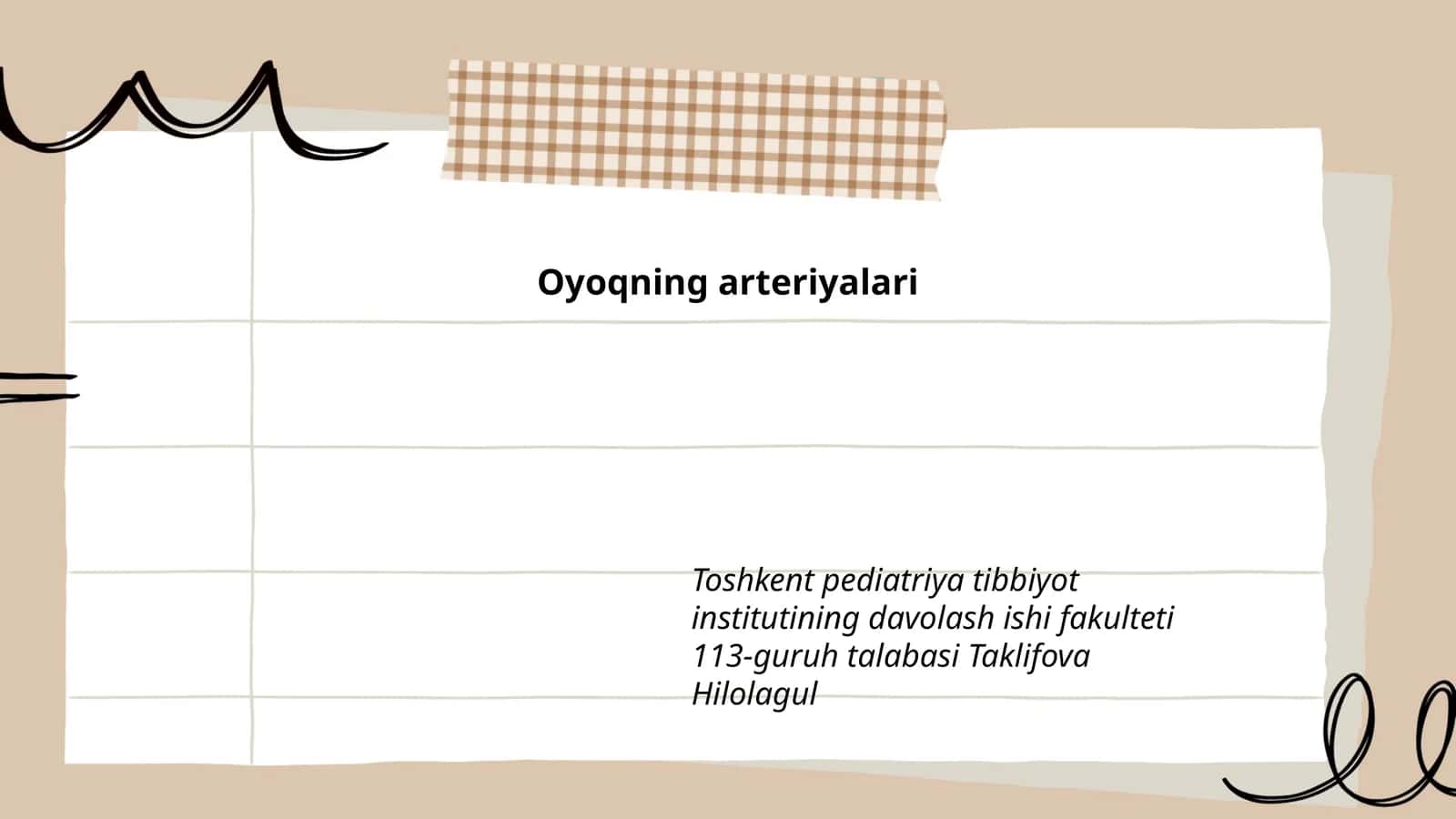 Oyoqning arteriyalari