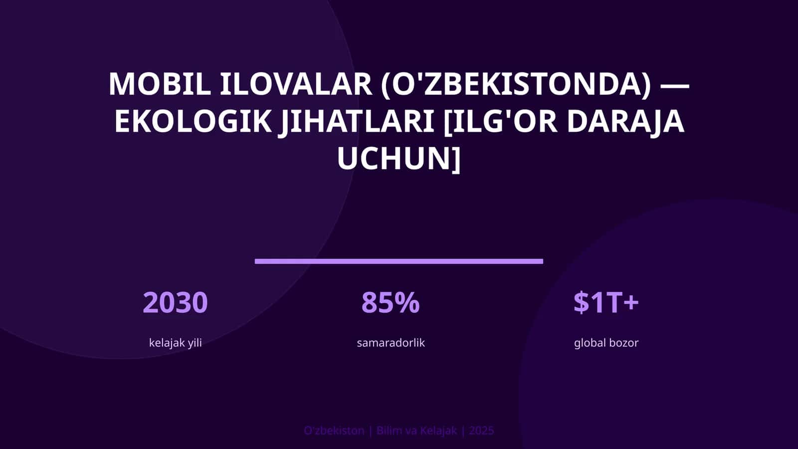 Mobil ilovalar (O'zbekistonda) — ekologik jihatlari [ilg'or daraja uchun]