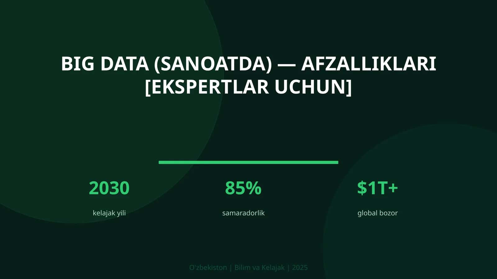 Big Data (Sanoatda) - Afzalliklari [Ekspertlar Uchun]
