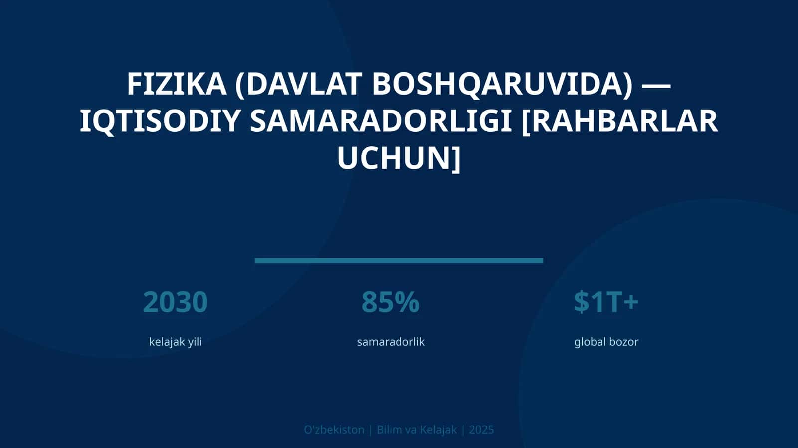 Fizika (davlat boshqaruvida) — iqtisodiy samaradorligi [rahbarlar uchun]