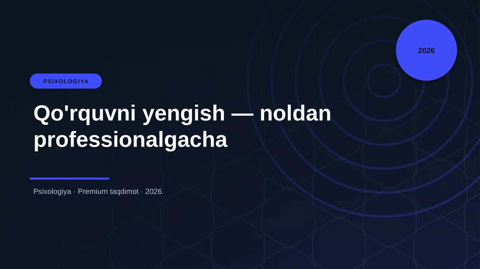 Qo'rquvni yengish — noldan professionalgacha