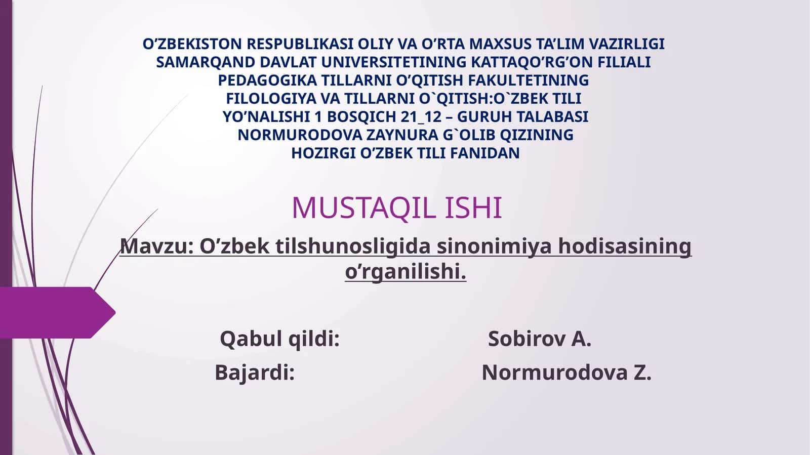 O’zbektilshunosligida sinonimiyahodisasining o’rganilishi 1