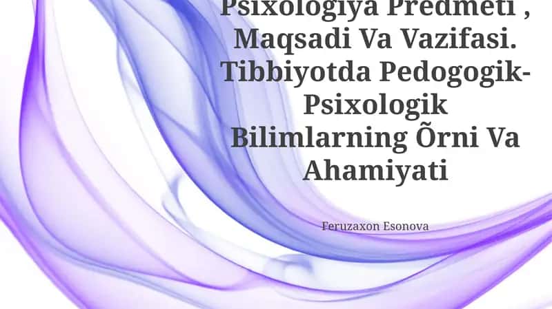 Pedagogika Va Psixologiya Predmeti, Maqsadi Va Vazifasi