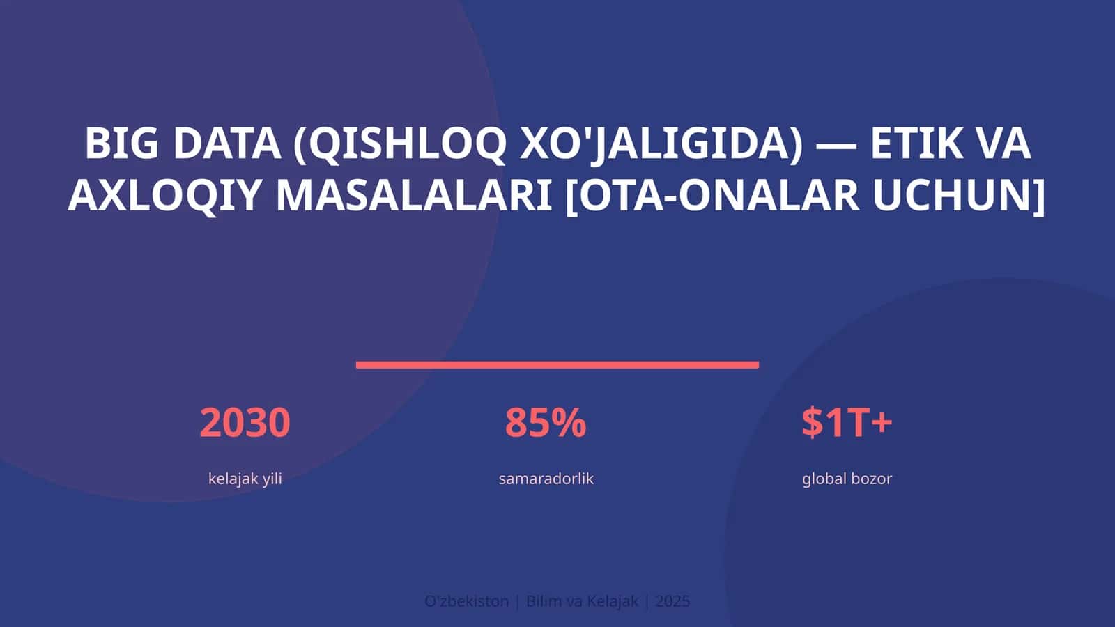 Big Data (Qishloq xo'jaligida) - Etik va axloqiy masalalari [Ota-onalar uchun]