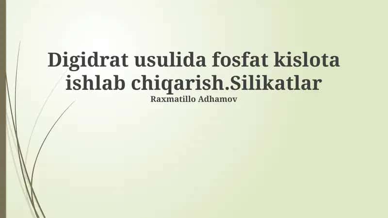 Silikatlarning roli