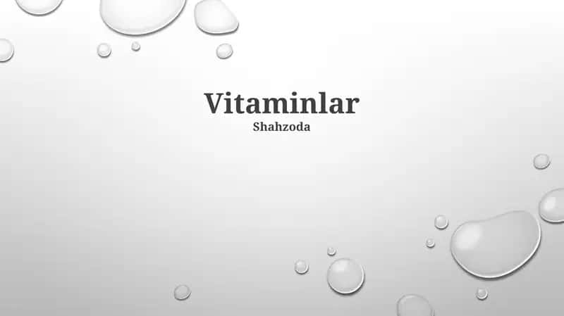 Vitaminlar
