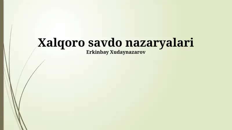 Xalqaro savdo nazaryalari