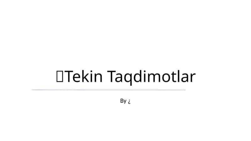 Tekin Taqdimotlar