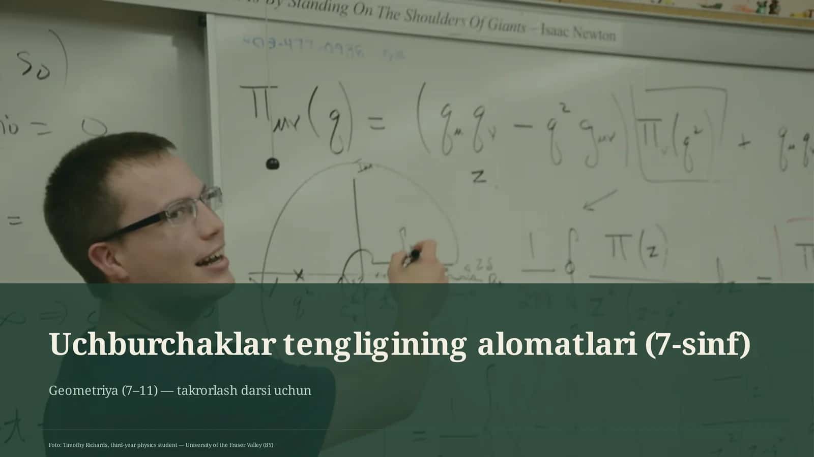 Uchburchaklar tengligining alomatlari (7-sinf)