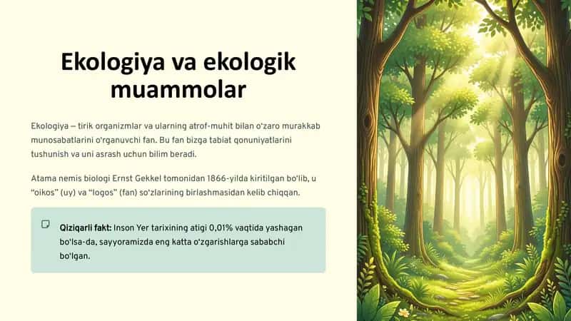 Ekologiya va ekologik muammolar