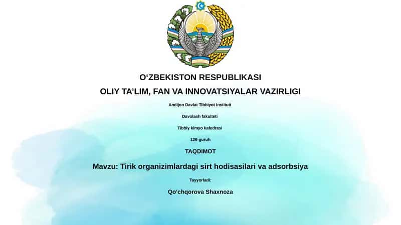 Sirt hodisalari va adsorbsiya