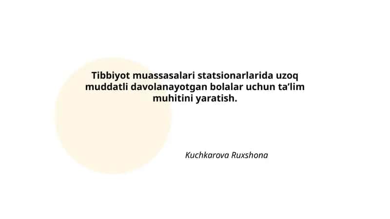 Tibbiyot muassasalari statsionari uchun ta'lim dasturi