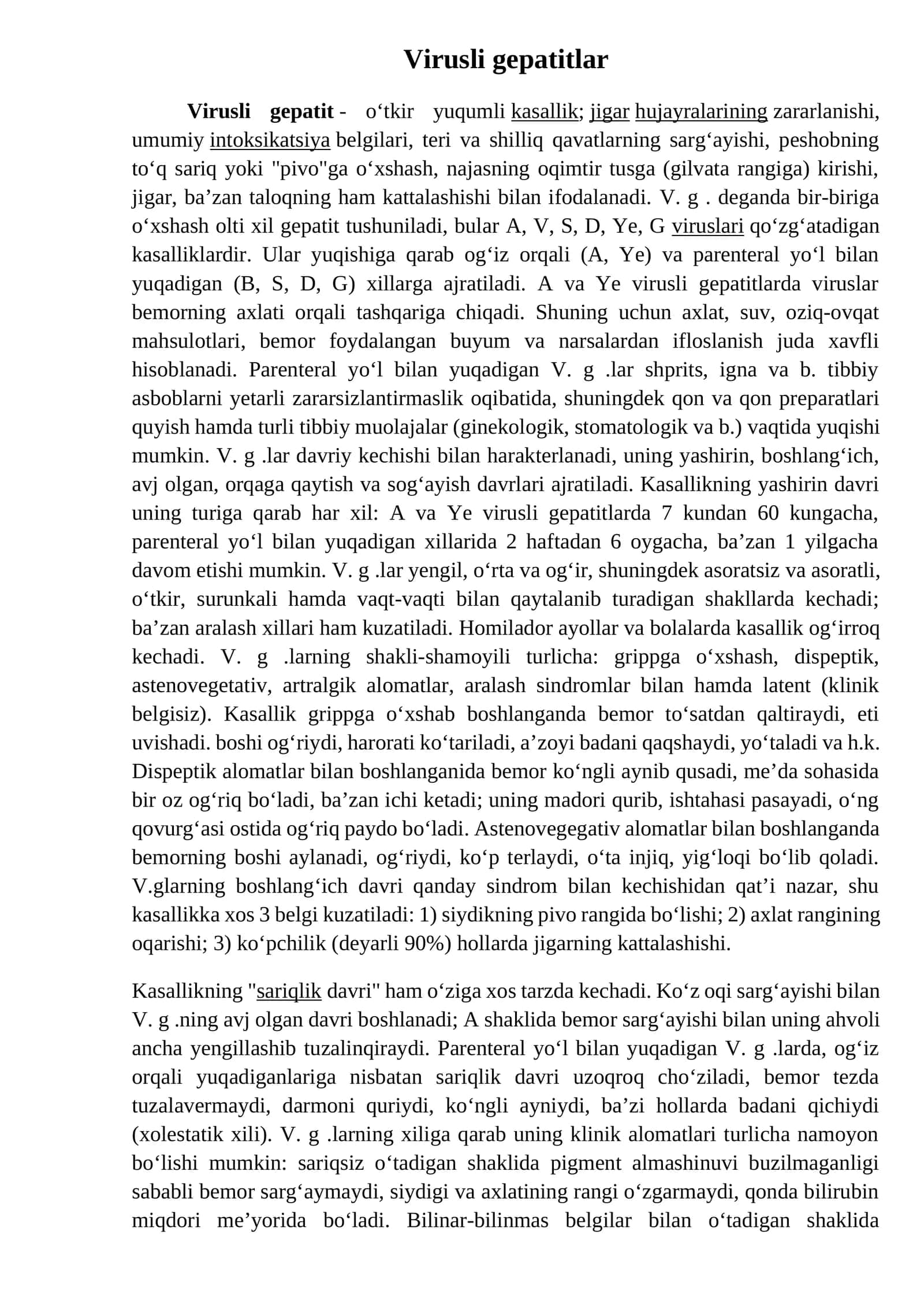 Virusli gepatitlar