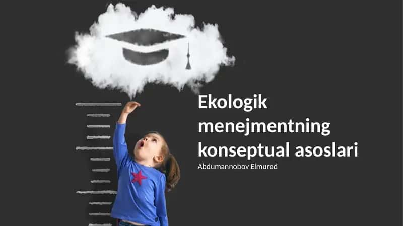 Ekologik menejmentning konseptual asoslari