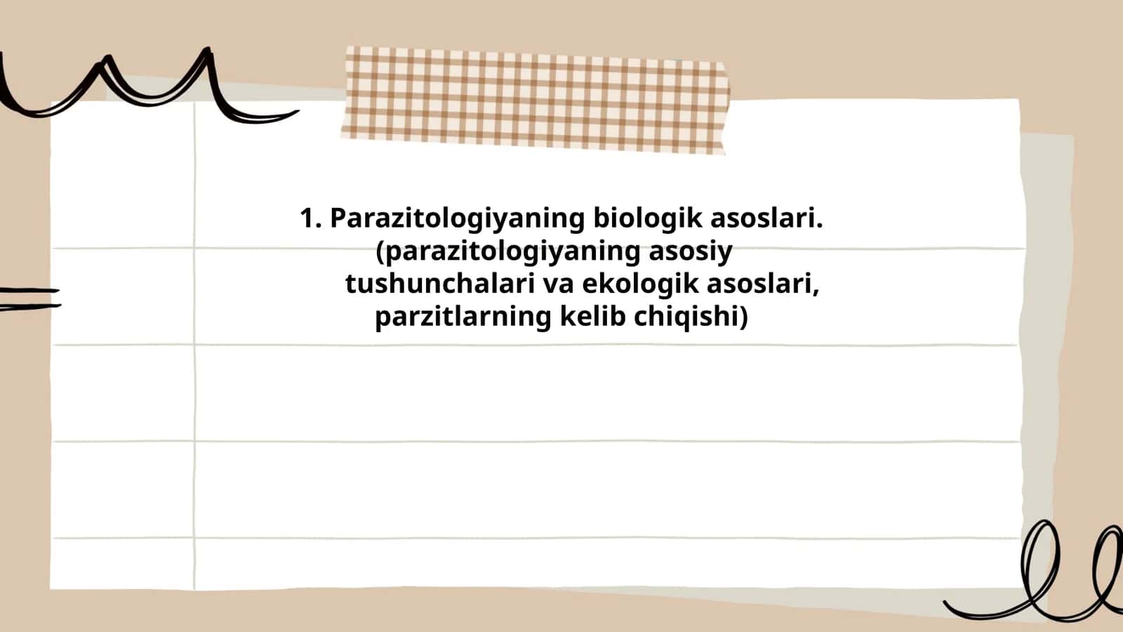 Parazitologiyaning biologik asoslari