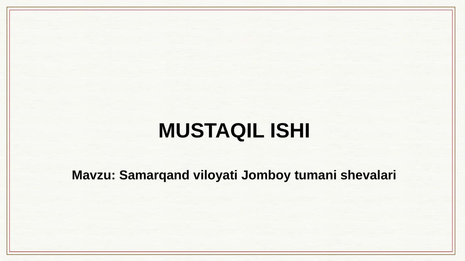 Samarqand viloyati Jomboy tumani shevalari