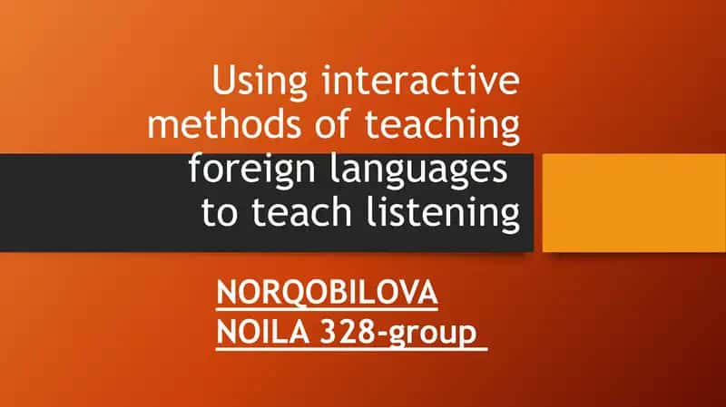 Using interactive methods of teaching foreign languages