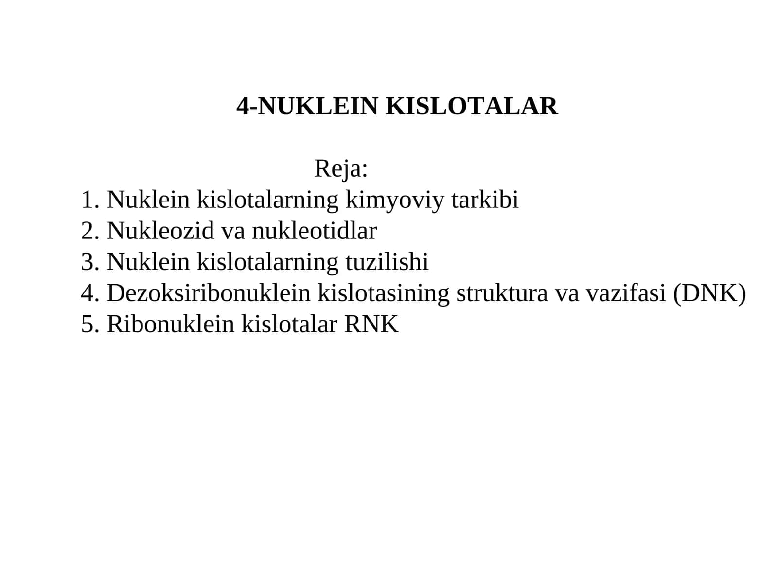 4-NUKLEIN KISLOTALAR