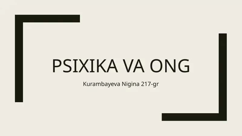 Psixika va ong