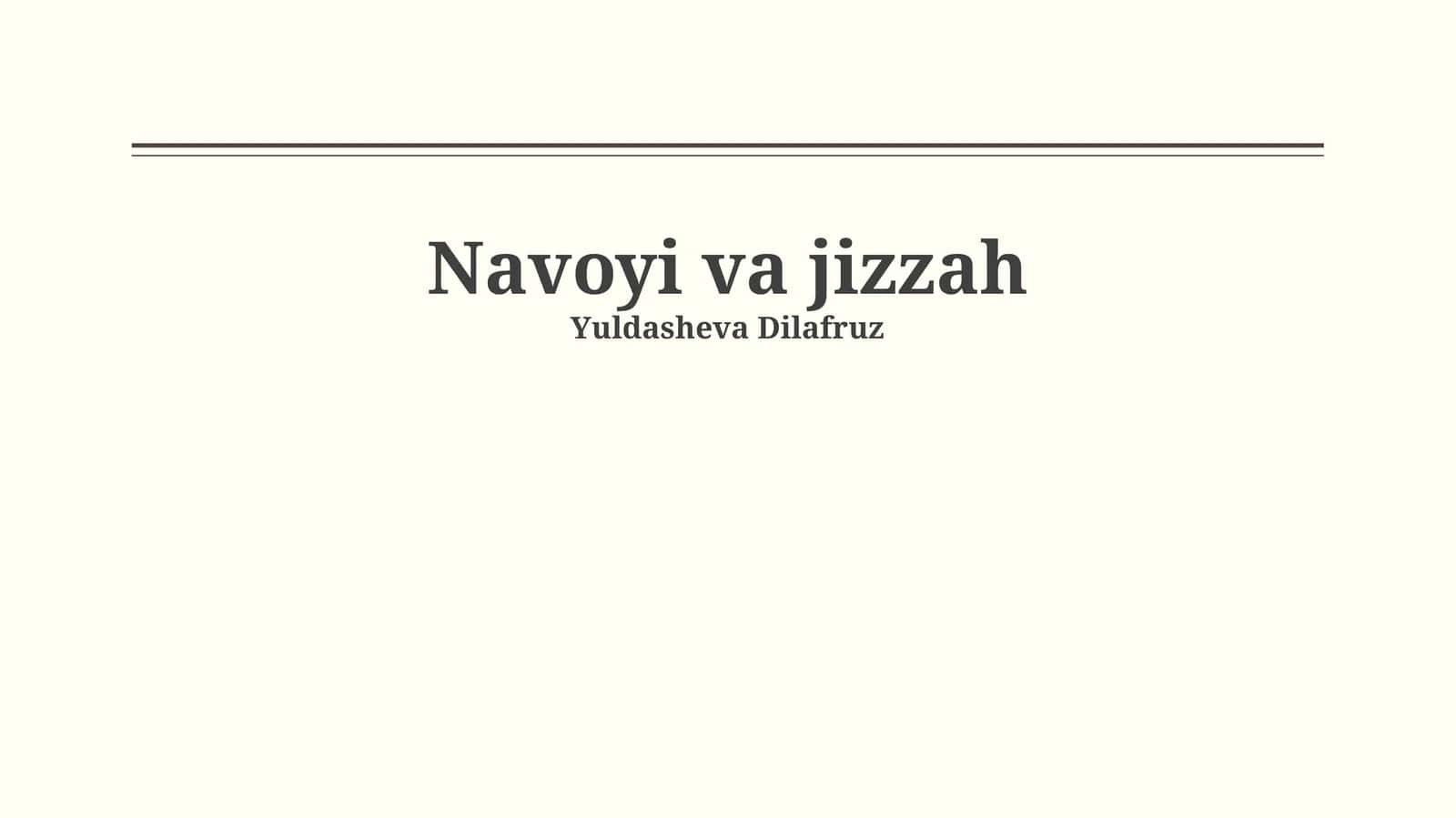 Navoiy va Jizzah