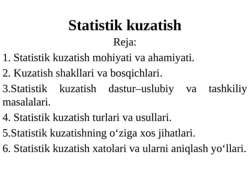 Statistik kuzatish