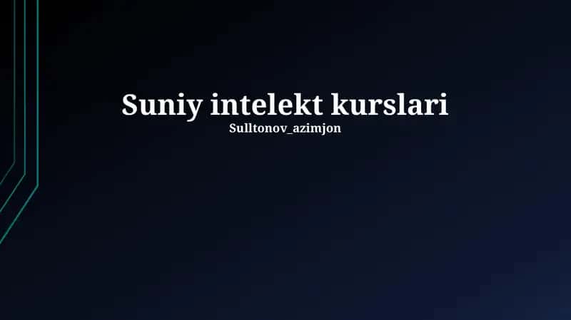 Sun'iy intellekt kurslari