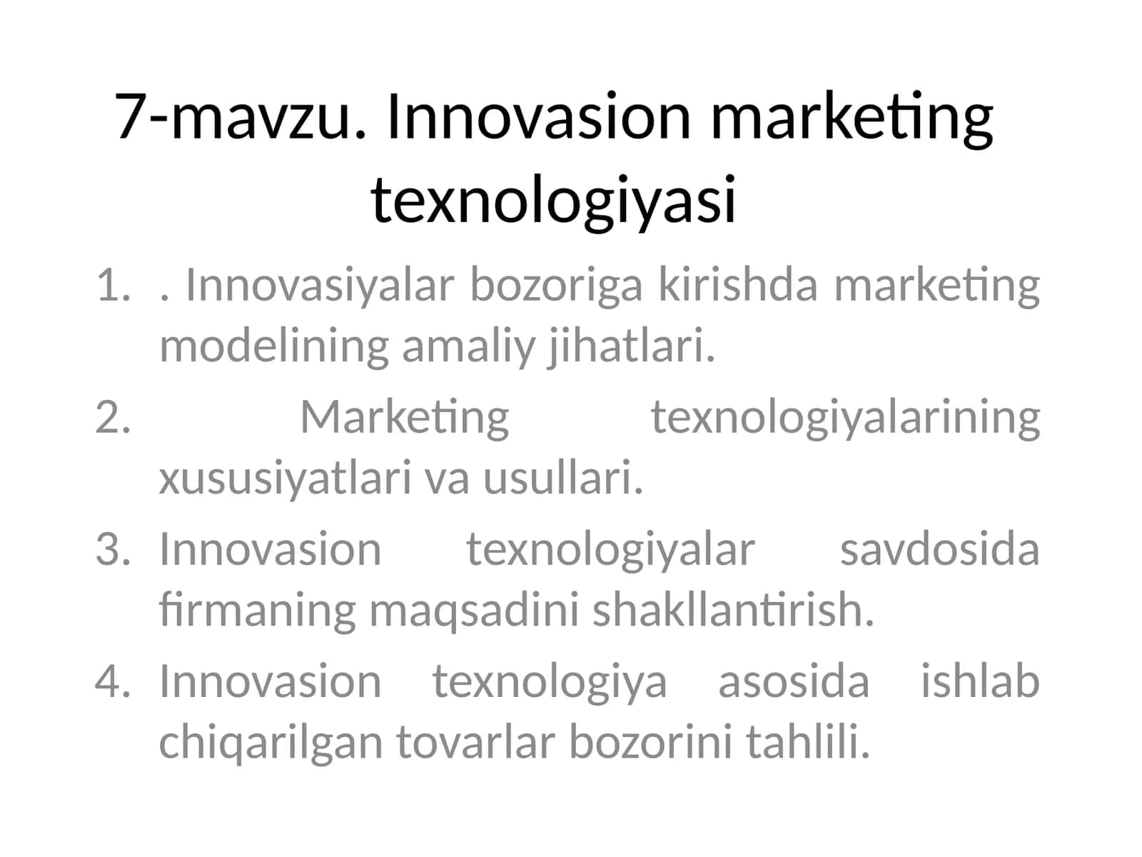 Innovasion marketing texnologiyasi