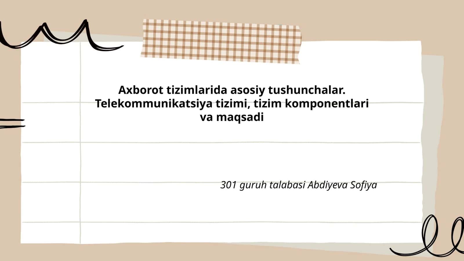 Axborot Tizimlarida Asosiy Tushunchalar