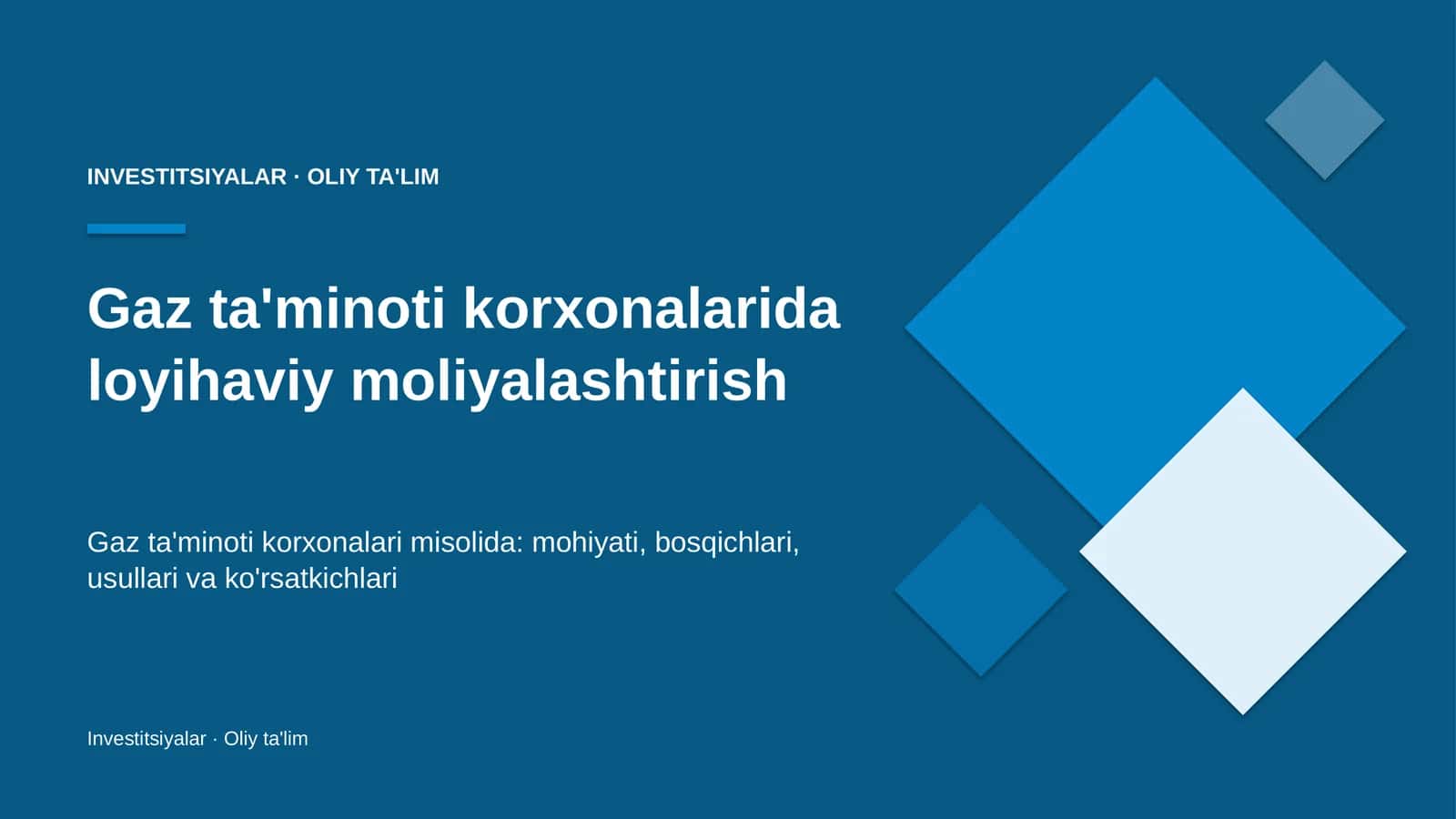 gaz ta'minoti korxonalarida loyihaviy moliyalashtirish 1942