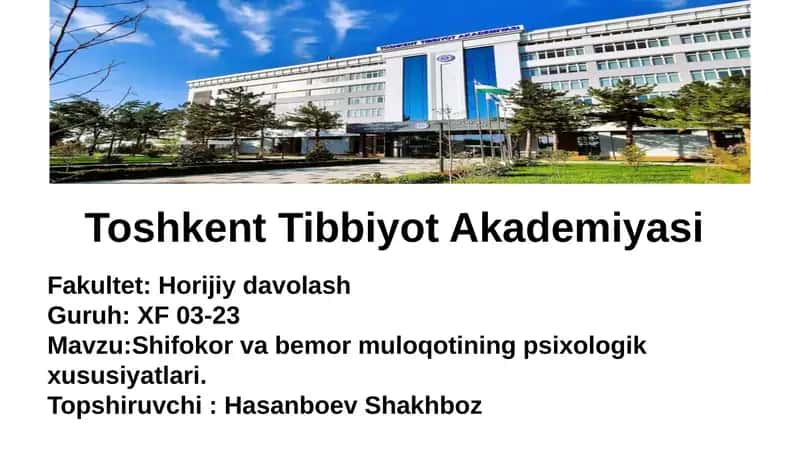Shifokor va bemor muloqotining psixologik xususiyatlari