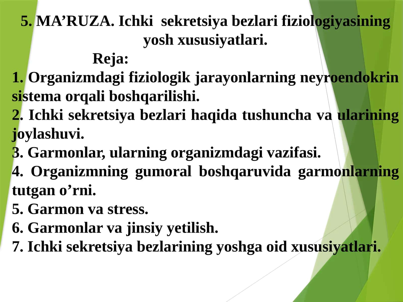 Ichki sekretsiya bezlari fiziologiyasi
