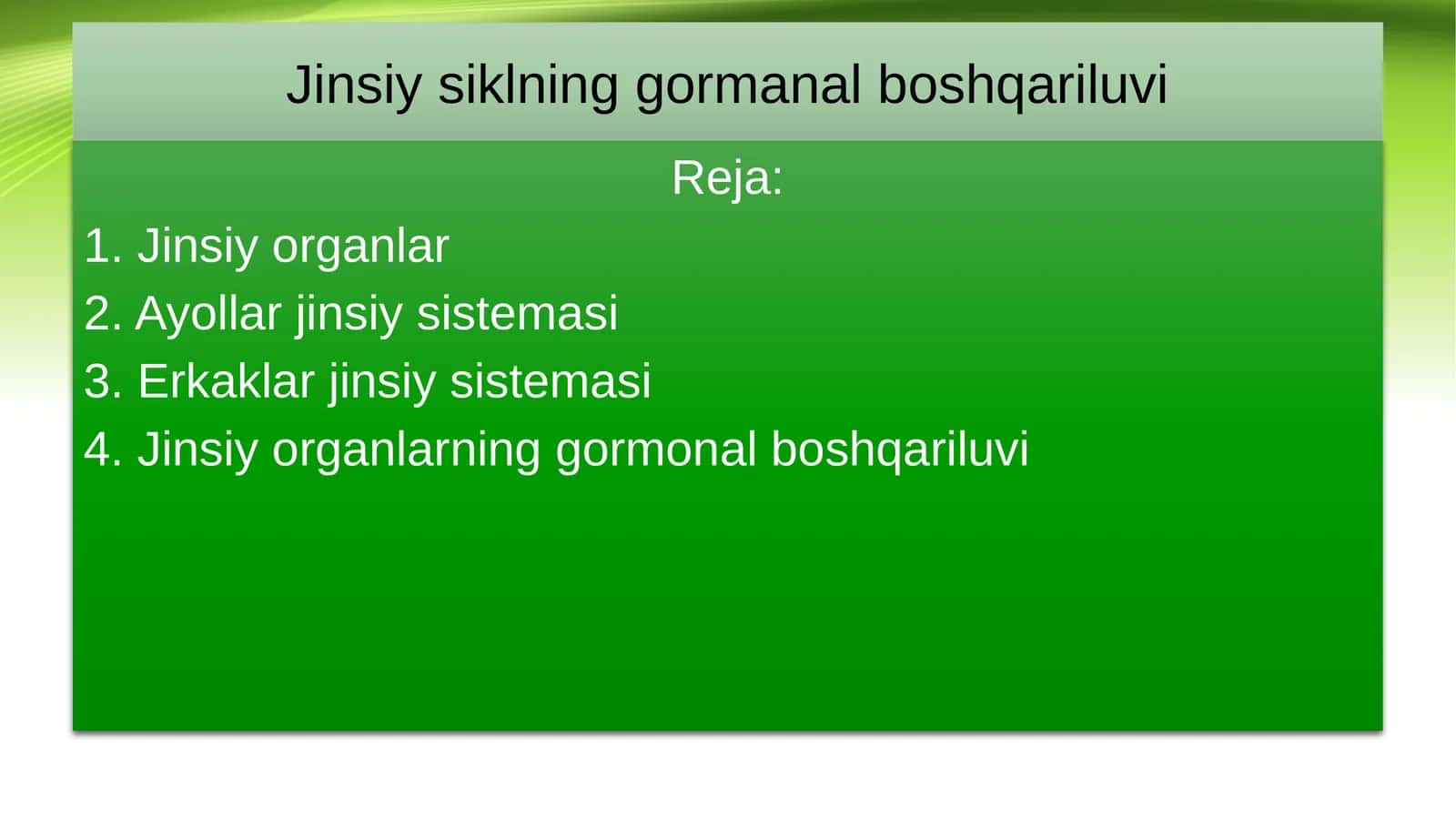 Jinsiy organlar va sistemasi