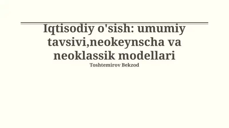 Solow modeli