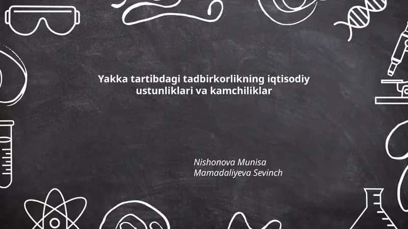 Yakka tartibdagi tadbirkorlikning iqtisodiy ustunliklari va kamchiliklar