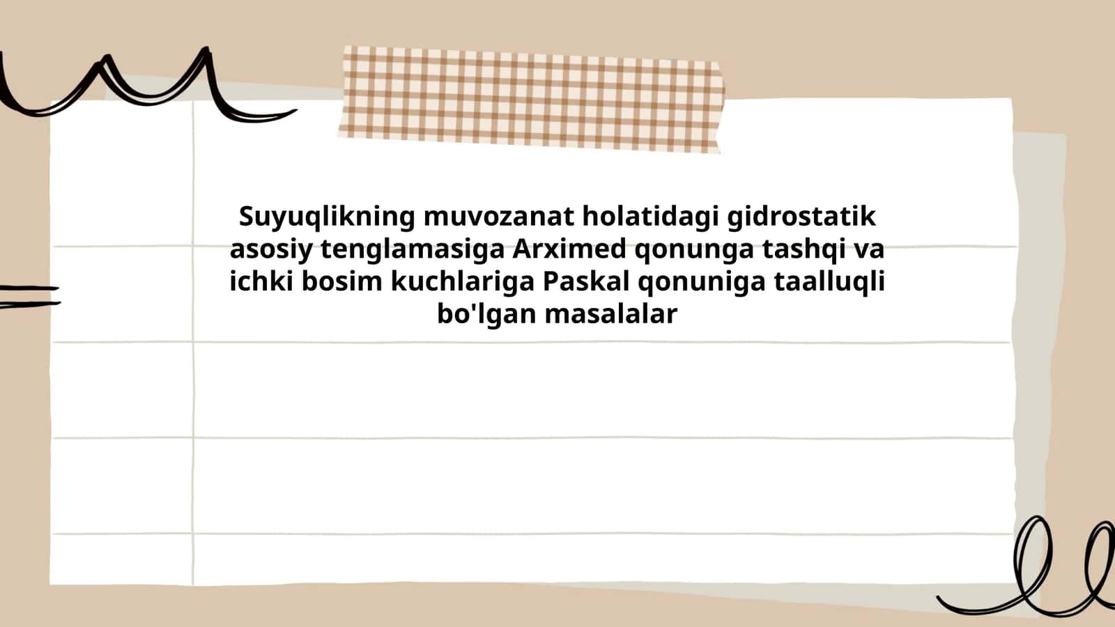 Gidrostatik asosiy tenglamasiga Arximed qonunga tayanish nuqtalari