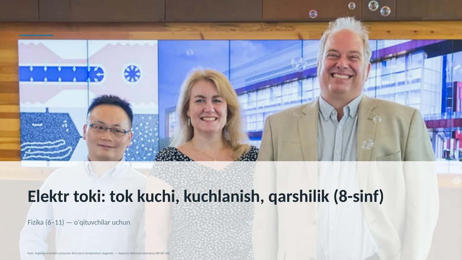 Elektr toki: tok kuchi, kuchlanish, qarshilik (8-sinf)