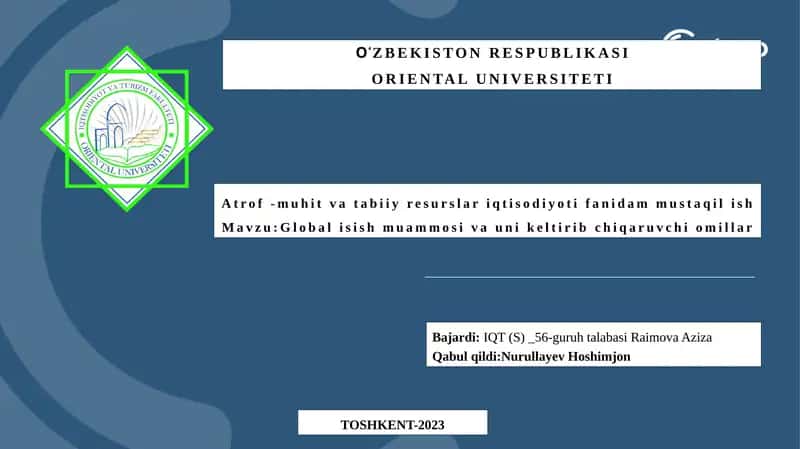 Globalisish muammosi va uning echiladigan tajribalari
