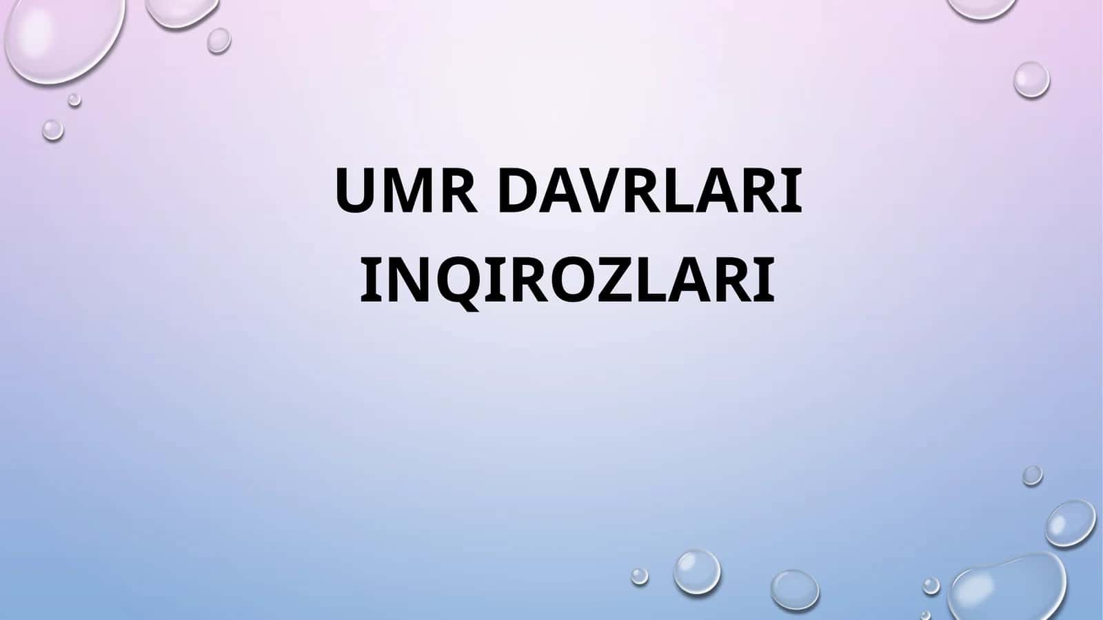 Umr Davrlari inqirozlari