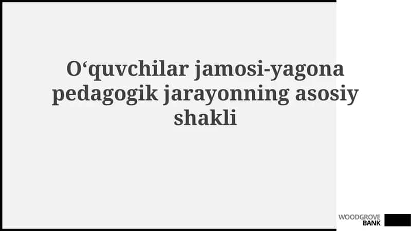 Talabalar jamoasi-yagona pedagogik jarayon