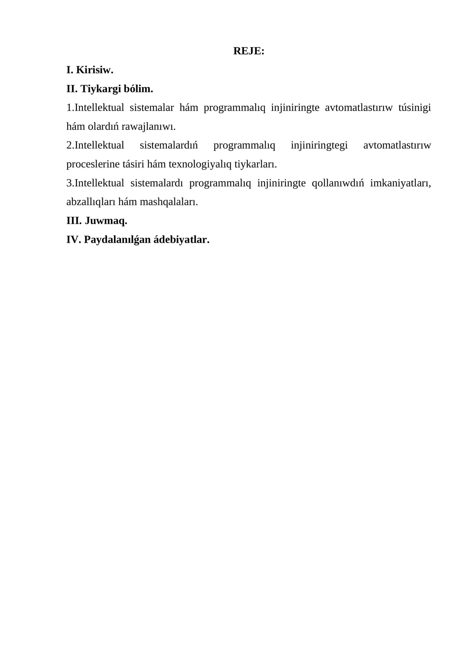 Intellektual sistemalar hám programmalıq injiniringte avtomatlastırıw