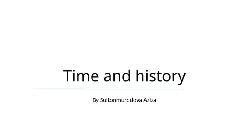 Time and history